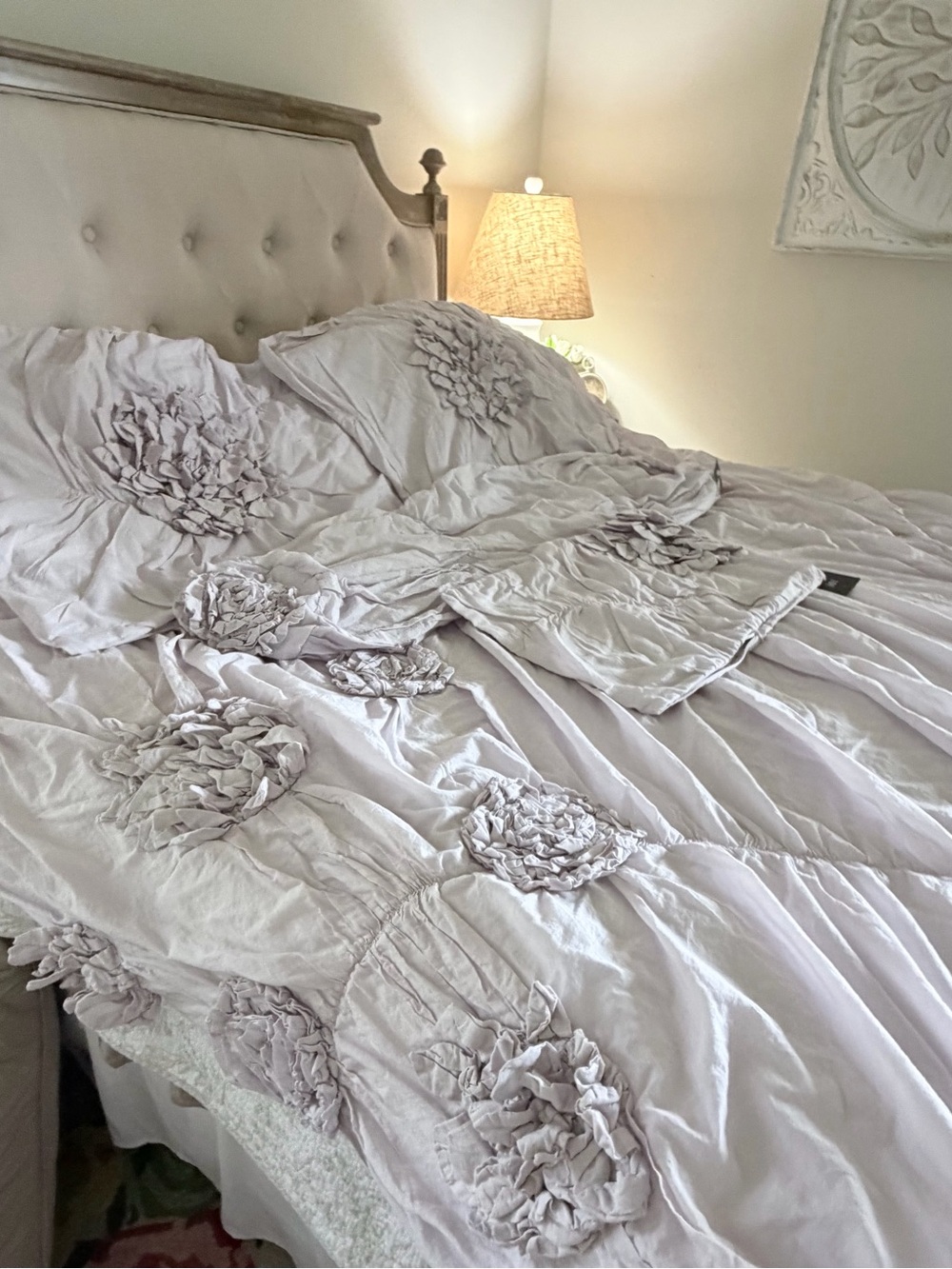 RESTORATION HARDWARE Queen Lilac Fleur Duvet Comforter 4 Pillow Shams $565.00!